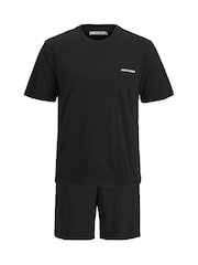 JACK & JONES Black Logo T-Shirt And Short Lounge Set - Image 4 of 6