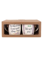Something Different White She Said Yes Couples Mug Set - Image 1 of 2