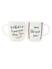 Something Different White She Said Yes Couples Mug Set - Image 2 of 2