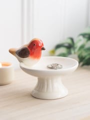 Something Different Brown Robin Bird Bath Ceramic Trinket Dish - Image 1 of 5