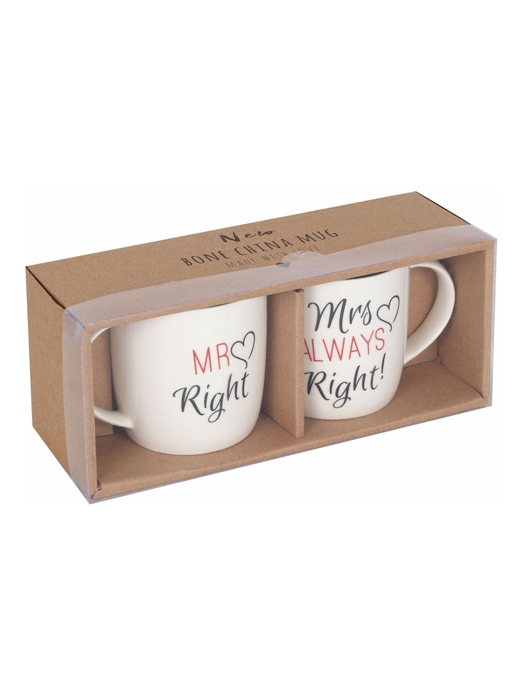 Something Different White Mr and Mrs Right Couples Mugs - Image 1 of 2 Something Different White Mr and Mrs Right Couples Mugs - Image 1 of 2