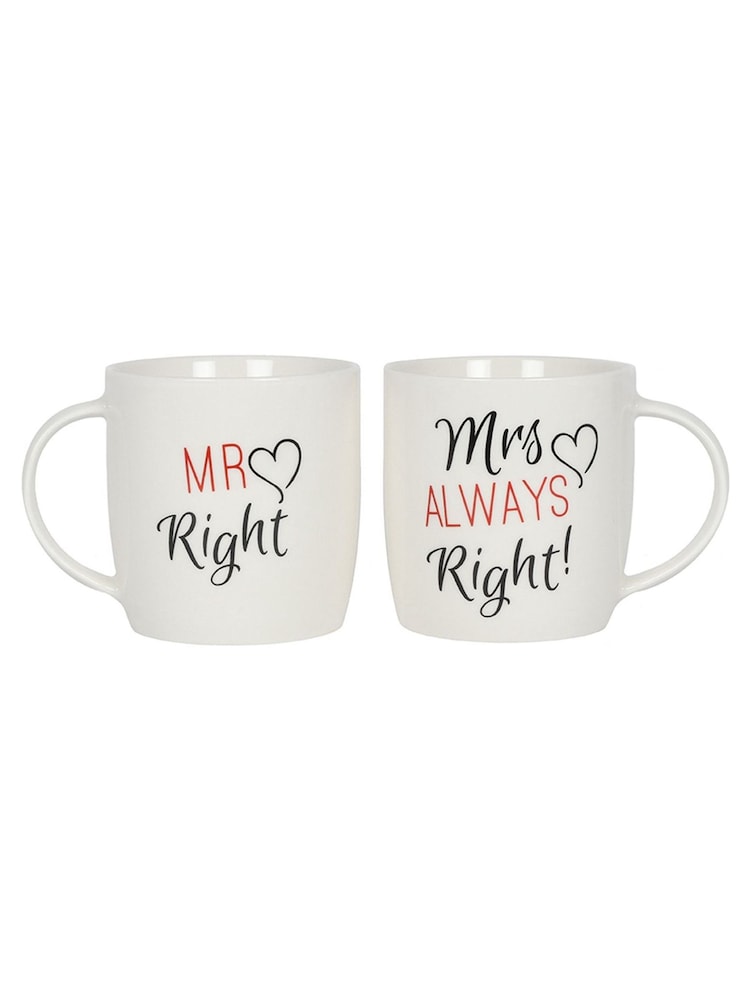 Something Different White Mr and Mrs Right Couples Mugs - Image 2 of 2 Something Different White Mr and Mrs Right Couples Mugs - Image 2 of 2