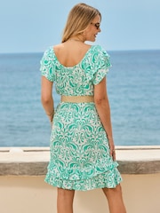 Sosandar Green Paisley Print Rattan Belted Dress - Image 2 of 5