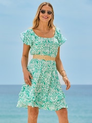 Sosandar Green Paisley Print Rattan Belted Dress - Image 5 of 5