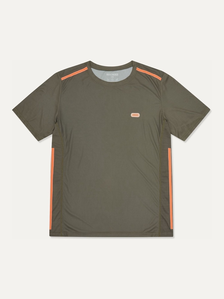 Sealskinz Green Sprowston Ultra Light Running T-Shirt - Image 1 of 2 Sealskinz Green Sprowston Ultra Light Running T-Shirt - Image 1 of 2