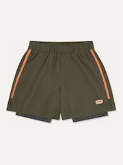 Sealskinz Green Neatishead Men's Quick Dry Running Shorts With Under Shorts - Image 1 of 2