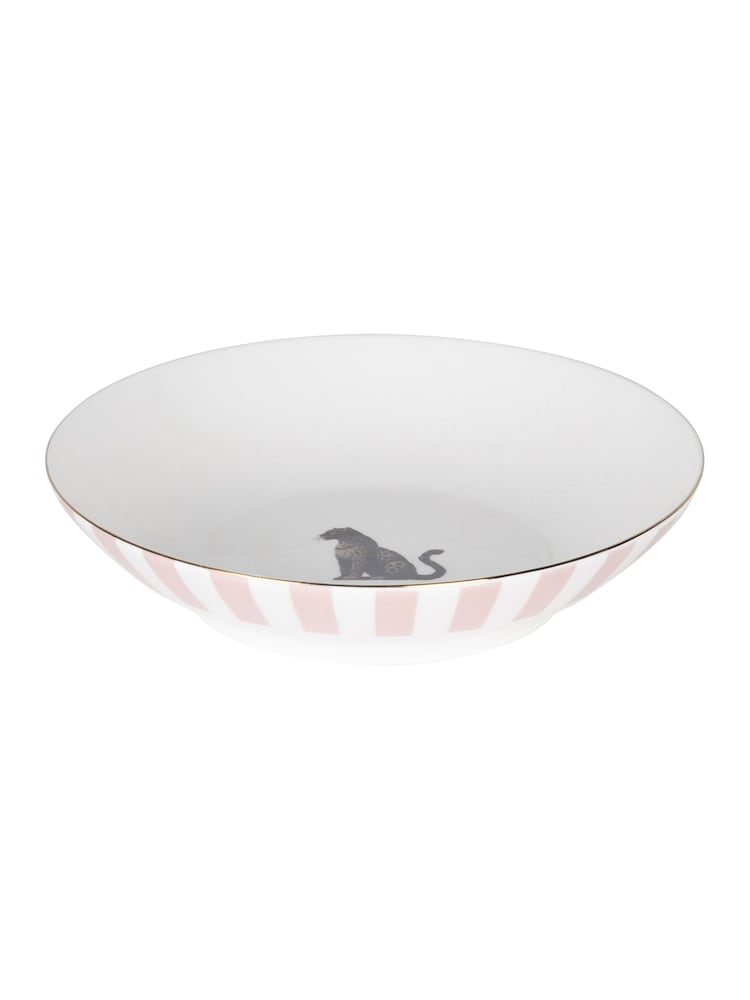 Code Maison Set of 4 Pink Rose Leopard Print Pasta Bowls - Image 2 of 5