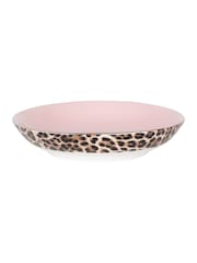 Code Maison Set of 4 Pink Rose Leopard Print Pasta Bowls - Image 5 of 5