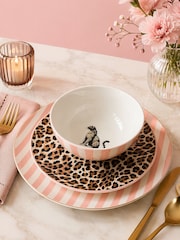 Code Maison 12 Piece Rose Leopard Print Dinner Set - Larawan 1 ng 1
