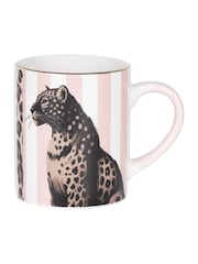 Code Maison Set of 4 Pink Rose Leopard Print Mugs - Image 3 of 4