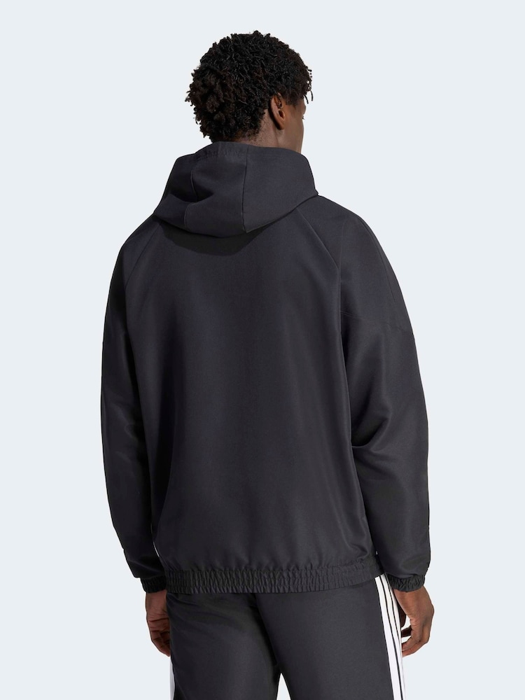 adidas Black Tiro 26 Essentials Woven Hoodie - Image 2 of 6 adidas Black Tiro 26 Essentials Woven Hoodie - Image 2 of 6