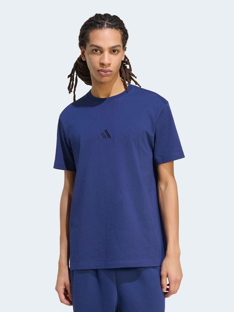 adidas Blue Kit Small Logo T-Shirt - Image 1 of 6