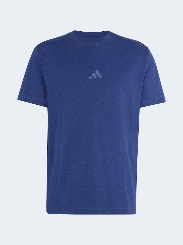 adidas Blue Kit Small Logo T-Shirt - Image 6 of 6
