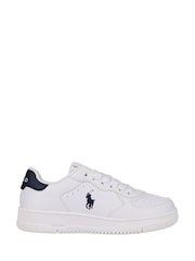 Polo Ralph Lauren White Kids Masters Court Logo Trainers - Image 1 of 6