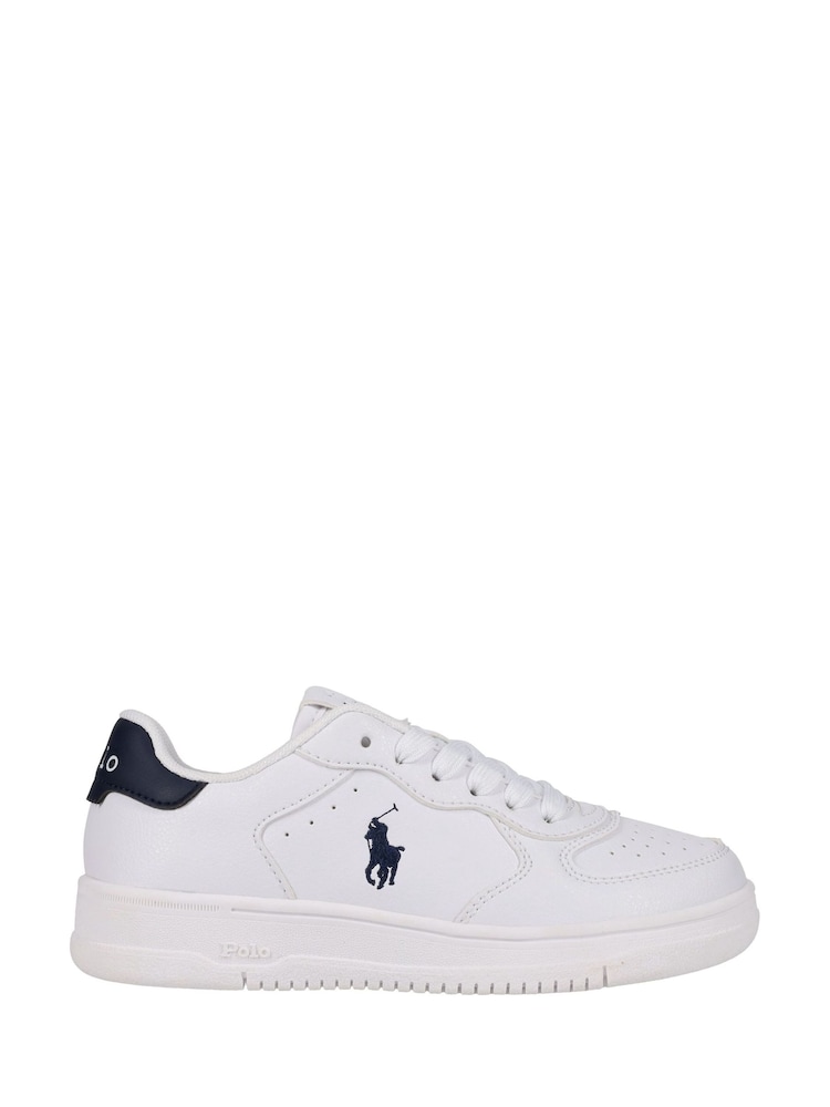 Polo Ralph Lauren White Kids Masters Court Logo Trainers - Image 1 of 6