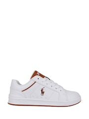Polo Ralph Lauren White Kids Hertiage Court IV Trainers - Image 1 of 6
