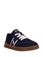 Polo Ralph Lauren Navy Kids Hertiage Court III Gum Sole Trainers - Image 3 of 6