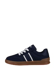 Polo Ralph Lauren Navy Kids Hertiage Court III Gum Sole Trainers - Image 4 of 6