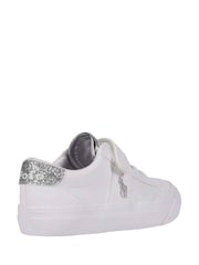 Polo Ralph Lauren White Glitter Kids Ryley PS Touch Fasten Strap Trainers - Image 3 of 8