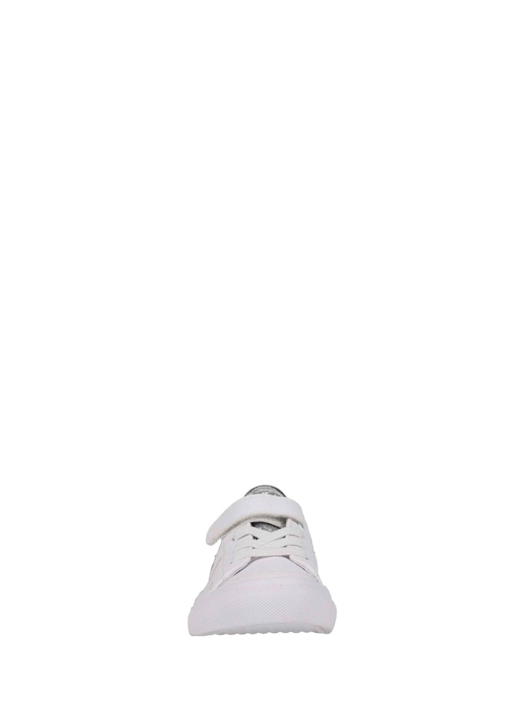 Polo Ralph Lauren White Glitter Kids Ryley PS Touch Fasten Strap Trainers - Image 6 of 8