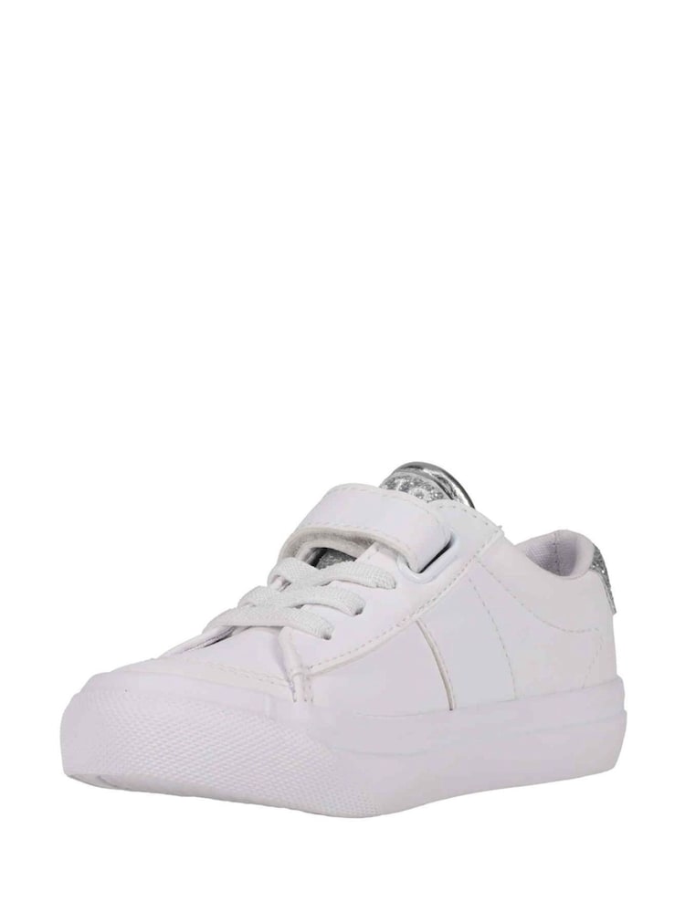 Polo Ralph Lauren White Glitter Kids Ryley PS Touch Fasten Strap Trainers - Image 7 of 8