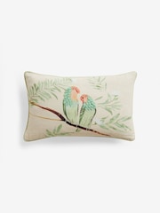 Pink/Green Printed Lovebirds Cushion - Image 3 of 5