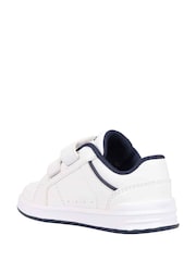 Polo Ralph Lauren White Hertiage Court IV Kids Touch Fasten Strap Trainers - Image 7 of 9