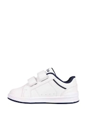 Polo Ralph Lauren White Hertiage Court IV Kids Touch Fasten Strap Trainers - Image 8 of 9
