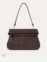 rjava - Off The Hook Amos Suede Fold Over Shoulder Bag - Slika 1 iz 4