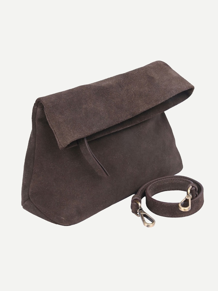 rjava - Off The Hook Amos Suede Fold Over Shoulder Bag - Slika 2 iz 4 rjava - Off The Hook Amos Suede Fold Over Shoulder Bag - Slika 2 iz 4