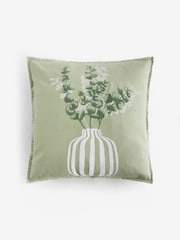 Sage Green Floral Vase Cushion - Image 3 of 5