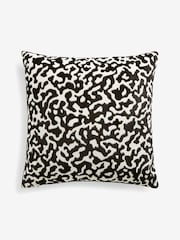 Monochrome 59 x 59cm Abstract Cut Velvet Cushion - Image 4 of 6