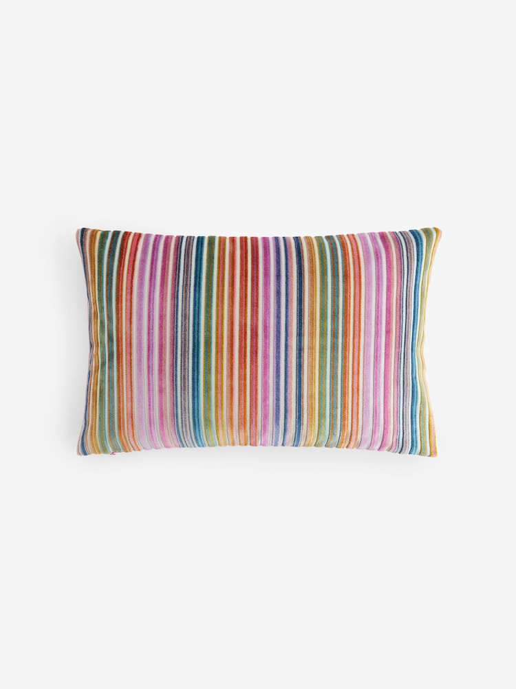Bright 40 x 59cm Cut Velvet Stripe Cushion - Image 3 of 5