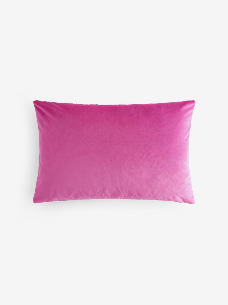 Bright 40 x 59cm Cut Velvet Stripe Cushion - Image 4 of 5