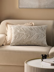 Silver 40 x 59cm Cut Velvet Spot Cushion - Image 1 of 5