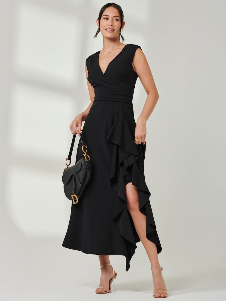 Vestido largo cruzado con detalle de volante de Jolie Moi - Imagen 1 de 6 Vestido largo cruzado con detalle de volante de Jolie Moi - Imagen 1 de 6