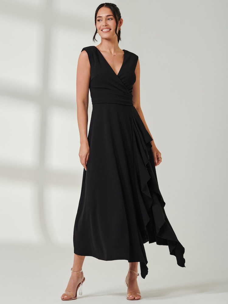 Vestido largo cruzado con detalle de volante de Jolie Moi - Imagen 6 de 6 Vestido largo cruzado con detalle de volante de Jolie Moi - Imagen 6 de 6