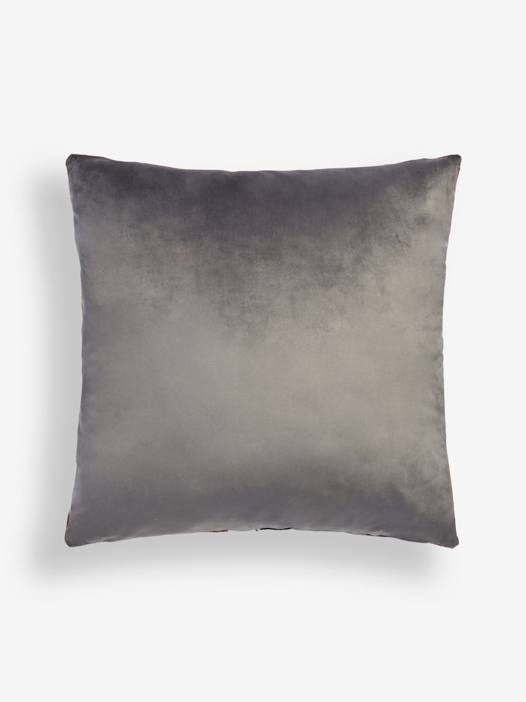 Orange 59 x 59cm Cut Velvet Collage Cushion - Image 4 of 5