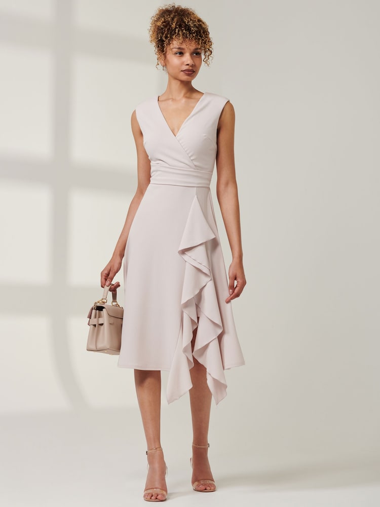 Gris - Vestido midi con detalle de volantes Qiana de Jolie Moi - Imagen 1 de 6 Gris - Vestido midi con detalle de volantes Qiana de Jolie Moi - Imagen 1 de 6