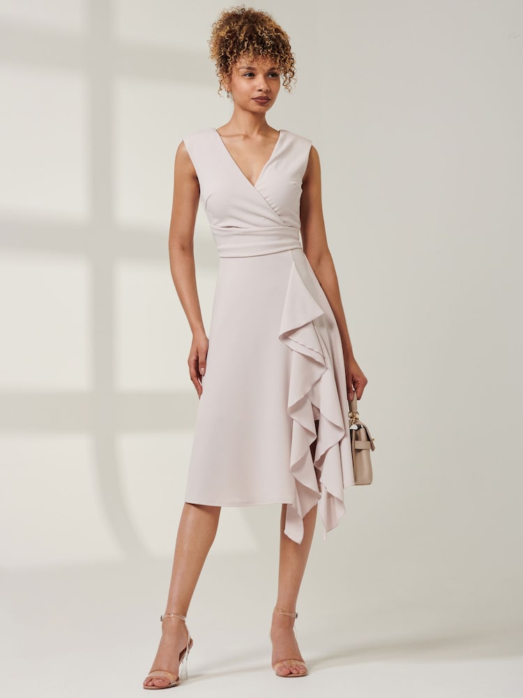 Gris - Vestido midi con detalle de volantes Qiana de Jolie Moi - Imagen 6 de 6 Gris - Vestido midi con detalle de volantes Qiana de Jolie Moi - Imagen 6 de 6