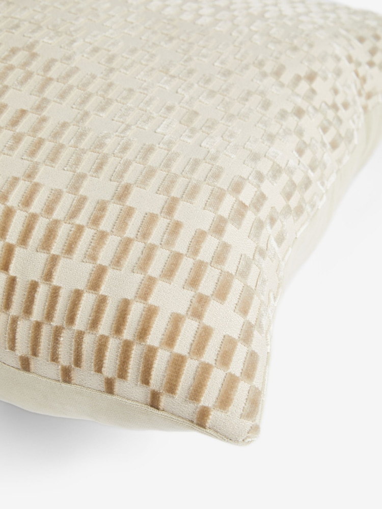 Fem Chic Geo Cut Velvet Cushion - Image 5 of 5