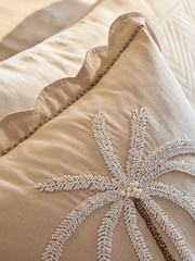 Light Natural Beaded Palm Tree Cushion - Image 2 of 6