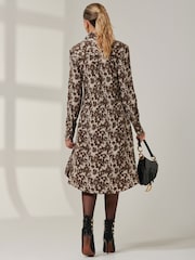 Jolie Moi Grey Long Sleeve Oversized Shirt Dress - Image 2 of 6