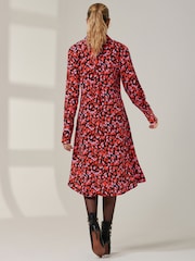 Jolie Moi Red Abstract Print Oversized Shirt Dress - Image 2 of 5