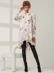 Creme - Jolie Moi – asymmetrisches Hemd mit gestuftem Saum - Bild 4 von 6