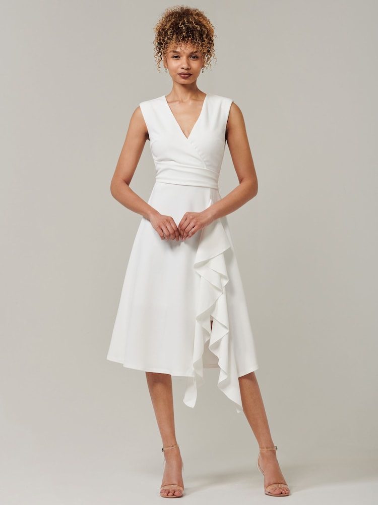 Weiß - Jolie Moi – Qiana – Midikleid mit Rüschendetail - Bild 6 von 6 Weiß - Jolie Moi – Qiana – Midikleid mit Rüschendetail - Bild 6 von 6