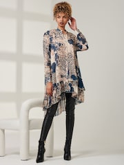 Blau - Jolie Moi – asymmetrisches Hemd mit gestuftem Saum - Bild 5 von 6