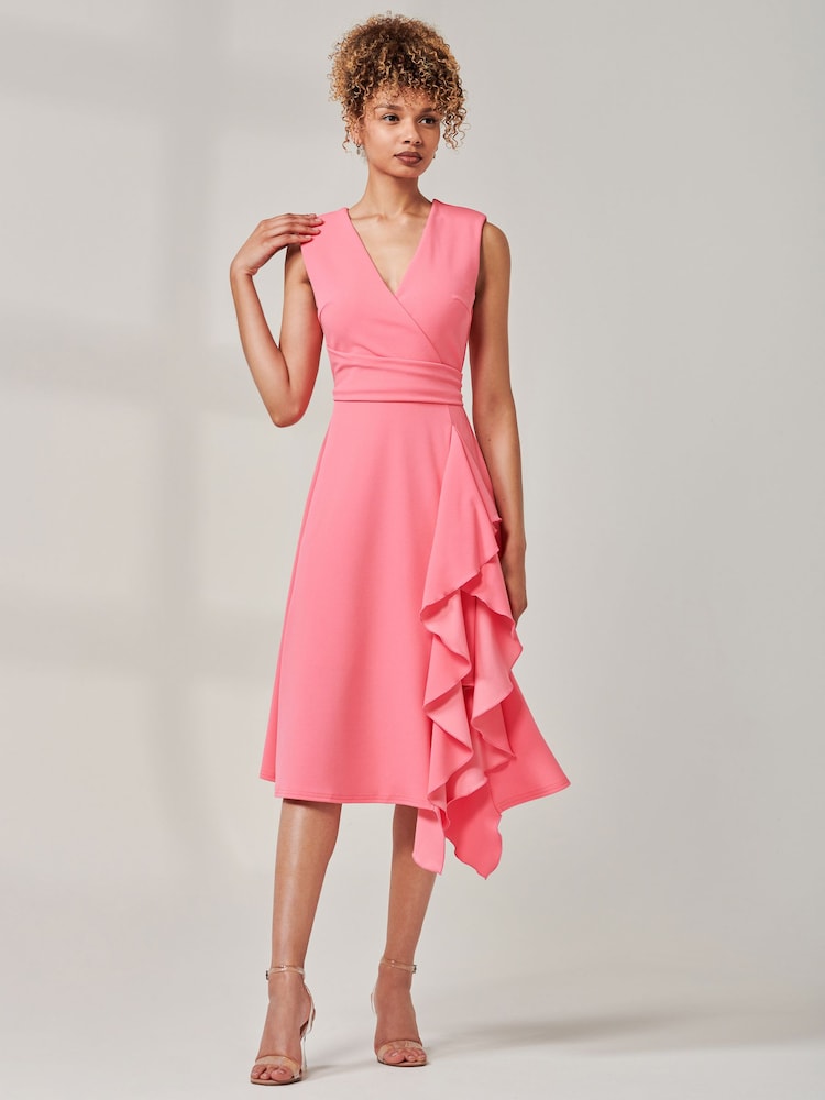 Rosa - Vestido midi con detalle de volantes Qiana de Jolie Moi - Imagen 6 de 6 Rosa - Vestido midi con detalle de volantes Qiana de Jolie Moi - Imagen 6 de 6