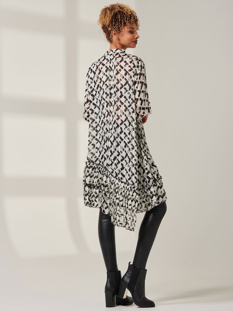 Jolie Moi Black Asymmetric Tiered Hem Shirt - Image 2 of 6