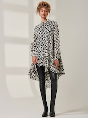 Jolie Moi Black Asymmetric Tiered Hem Shirt - Image 4 of 6